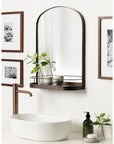 Cemile Metal Flat Mirror with Shelves - From Where -