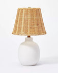 Ceramic Table Lamp with Rattan Shade - From Where -