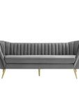 Channel Tufted Velvet Sofa - From Where -