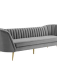 Channel Tufted Velvet Sofa - From Where -