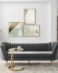 Channel Tufted Velvet Sofa - From Where -