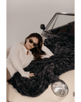 Charcoal Grey Faux Fur Blanket - From Where Finds -