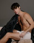 Charcoal Grey Faux Fur Blanket - From Where Finds -