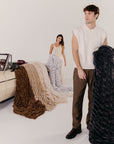 Charcoal Grey Faux Fur Blanket - From Where Finds -