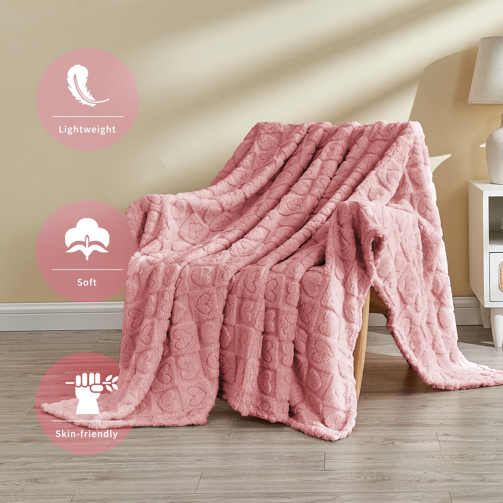 Checkered Hearts Throw Blanket - From Where -
