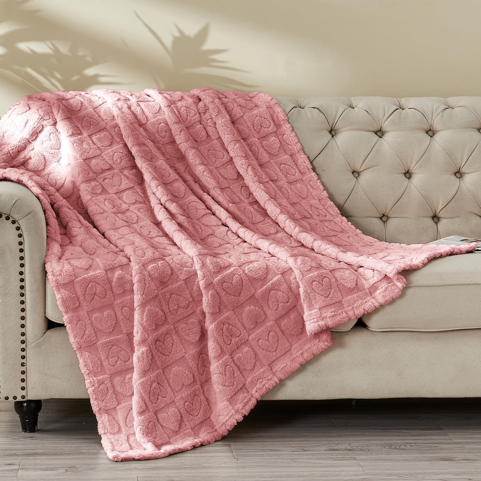 Checkered Hearts Throw Blanket - From Where -