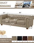Chesterfield Sofa with Rolled Arms - From Where -