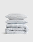Classic Organic Percale Gingham Duvet Cover Set - From Where Finds -