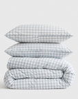 Classic Organic Percale Gingham Duvet Cover Set - From Where Finds -