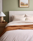 Classic Organic Percale Gingham Duvet Cover Set - From Where Finds -