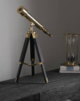 Collapsible Brass Telescope on Tripod Stand - 18" - From Where -
