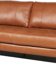 Comfy Mid - Century Modern Leather Sofa, Cognac, Upholstered, Classic Style - From Where -