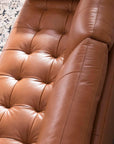 Comfy Mid - Century Modern Leather Sofa, Cognac, Upholstered, Classic Style - From Where -
