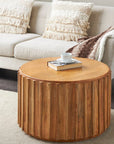 Concaved Accent Table with Ridges - From Where -