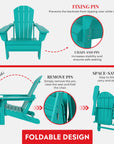 Costaelm Turquoise Adirondack Chair - From Where -