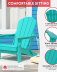 Costaelm Turquoise Adirondack Chair - From Where -
