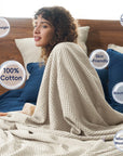Cotton Waffle Weave Blanket King - From Where -