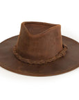 Cowboy Hat with Distressed Ruff Leather - From Where -