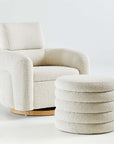 Cream Boucle Swivel Chair - From Where -