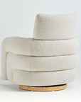 Cream Boucle Swivel Chair - From Where -