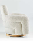 Cream Boucle Swivel Chair - From Where -