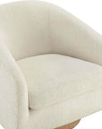 Cream Sherpa Barrel Swivel Accent Chair - From Where Finds -