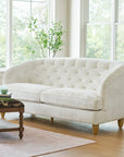 Cream Velvet Tufted Sofa - From Where -