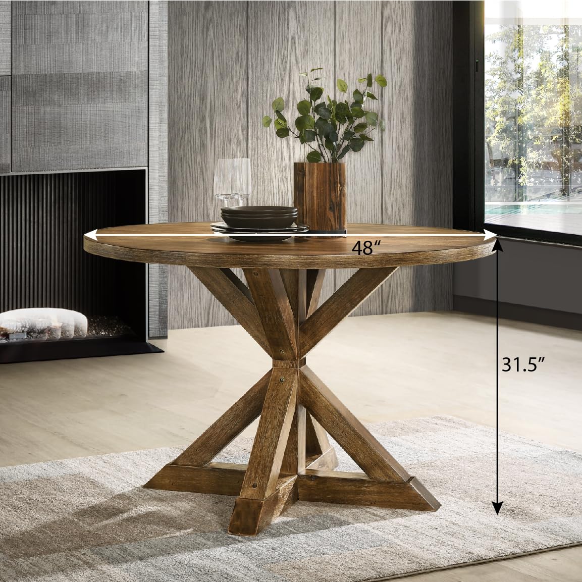 Cross - Buck Base Dining Table - From Where -