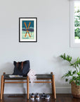Crossed Skis on Black Frame Wall Art - From Where -