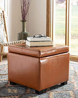 Cube Leather Storage Ottoman - From Where -