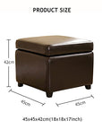 Cube Leather Storage Ottoman - From Where -
