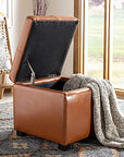 Cube Leather Storage Ottoman - From Where -