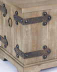 Household Essentials Victorian Storage Trunk with Metal Hinge Accents, Small