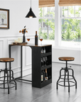 Alden Design 2pcs Vintage Metal Industrial Bar Stool Counter Height for Kitchen Bar, Brown