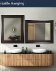 Dark Brown Framed Rectangle Wall Mirror - From Where -