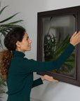 Dark Brown Framed Rectangle Wall Mirror - From Where -
