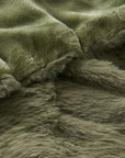 Dark Green Faux Fur Blanket - From Where -