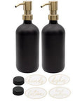 Darware Black & Gold Glass Soap Dispenser - From Where -