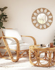 Dauna Boho - Chic Round Rattan Mirror - From Where -