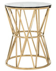 Delsy Glass Top End Table - From Where Finds -