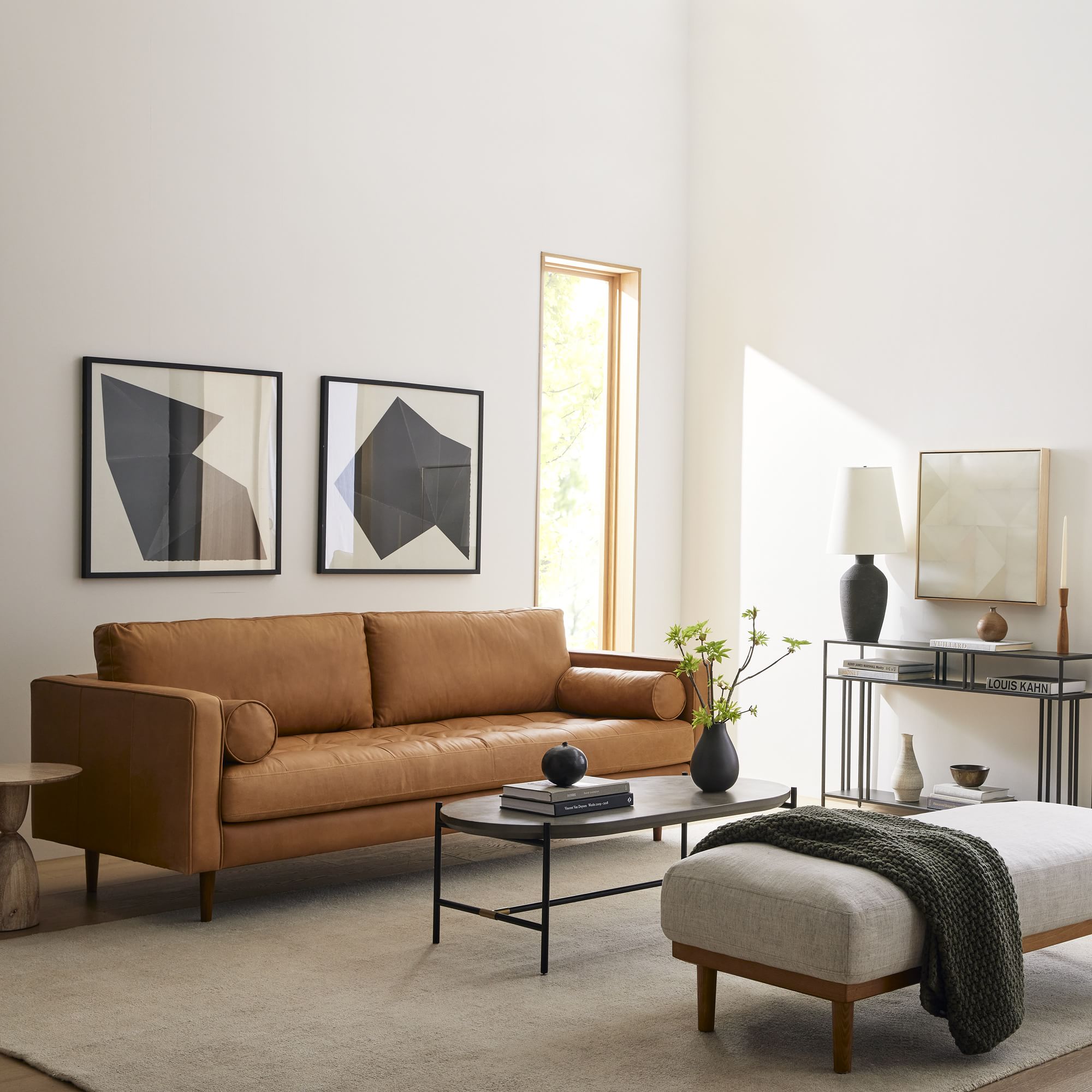 Dennes Leather Sofa - From Where -