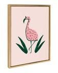 DesignOvation Sylvie Flamingo Watermelon Framed Canvas Wall Art by Kendra Dandy, 18x24 Gold - From Where -