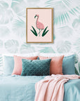 DesignOvation Sylvie Flamingo Watermelon Framed Canvas Wall Art by Kendra Dandy, 18x24 Gold - From Where -