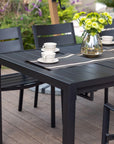 DIFY 47" - 78.7" Extendable Outdoor Furniture Dining Table for 6 - 8, Black Rectangular Patio Dining Table with Metal Frame for Garden, Lawn, Poolside and Yard - From Where -