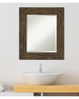 Distressed Brown Vanity Mirror - From Where -