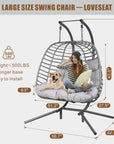 Double Hanging Egg Chair with Stand - From Where -