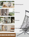 Double Hanging Egg Chair with Stand - From Where -