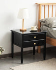 Dousy Black Bamboo Nightstand - From Where -