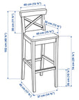 INGOLF Bar stool with backrest