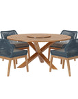 Wellspring 5-Piece Outdoor Patio Teak Wood Dining Set